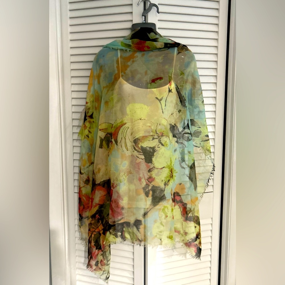 Cynthia Rowley Green plus multi color vintage NWT fashion scarf